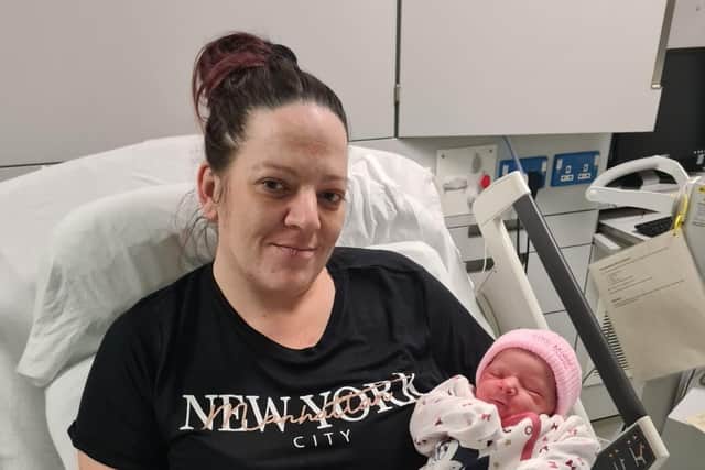 Baby Skye Rose Irving was born at 2.18am  at St John’s Hospital, Livingston, weighing 7lb 2oz to mum Lisa Playfair (35) and dad Adam Irving (30), from Craigshill, Livingston.