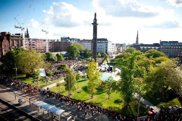 Crowds have flocked to St Andrew Square in Edinburgh for film screenings in previous years. Picture: Lloyd Smith