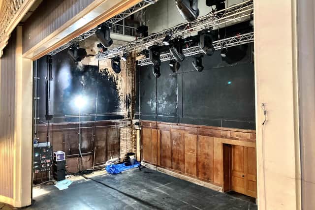 A balcony view of Leith Theatre's raked stage
