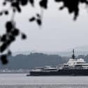 Le Grand Bleu yacht was photographed in the Firth of Forth on Wednesday afternoon. Pic: Lisa Ferguson