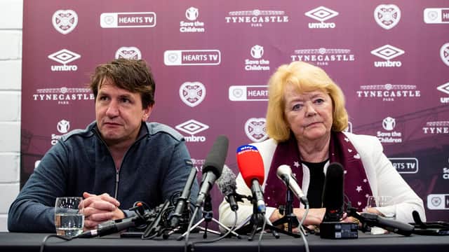 Hearts manager Daniel Stendel with owner Ann Budge.