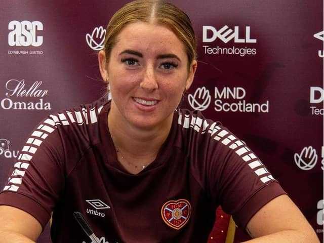 Kathleen McGovern signed a one-year deal at the club. Credit: Hearts Women