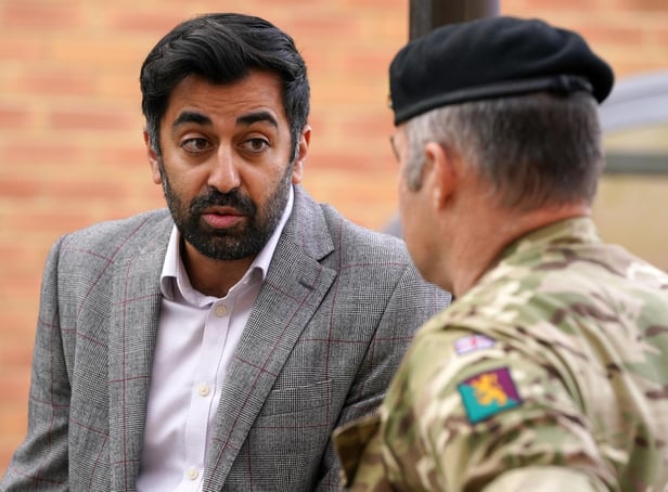 Health Secretary Humza Yousaf during a visit to the clinical education centre in the Scottish Fire and Rescue Building in Hamilton, Lanarkshire, to meet army personnel to thank them for helping the Scottish Ambulance Service. Picture date: Friday September 24, 2021.