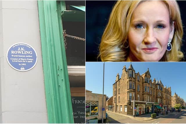 A property in the same Marchmont Road building where author JK Rowling briefly stayed has gone on the market.