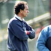 Frank Connor with Joe Jordan during their time in charge at Hearts in the 1990s.