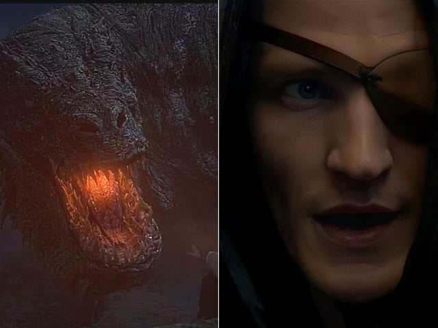 Vhagar is one of the three legendary dragons who first conquered Westeros, alongside Balerion and Maraxes. In House of the Dragon she is the largest and most powerful dragon alive. She is ridden by Laena Velaryon (Savannah Steyn) and Aemond Targaryen (Leo Ashton/Ewan Mitchell)