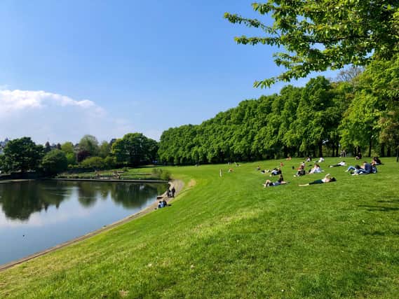 Inverleith Park in Edinburgh was a busy spot for sunbathers and those enjoying out the warmer weather in the city.