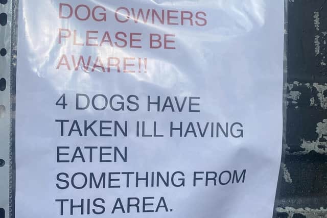 Poster in Inverleith park warning dog owners 
Photo: Herbie of Edinburgh