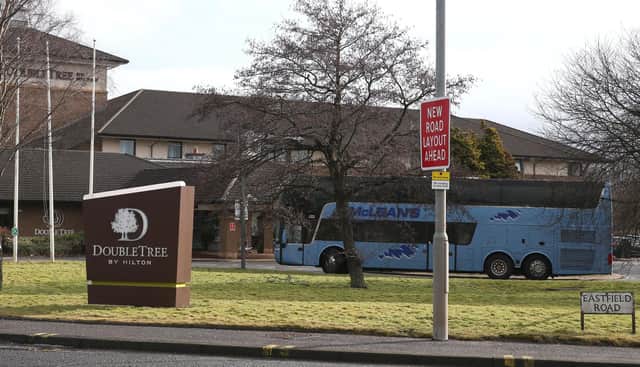 The DoubleTree by Hilton Hotel Edinburgh Airport which is being used to quarantine passengers as travellers flying directly into Scotland on international flights have to self-isolate for 10 days in a quarantine hotel room. Picture date: Monday February 15, 2021.