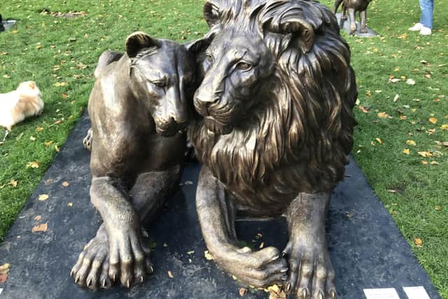 One sculpture is dedicated to Born Free co-founders Virginia McKenna and Bill Travers who launched the wildlife charity with their eldest son, Will Travers in 1984.