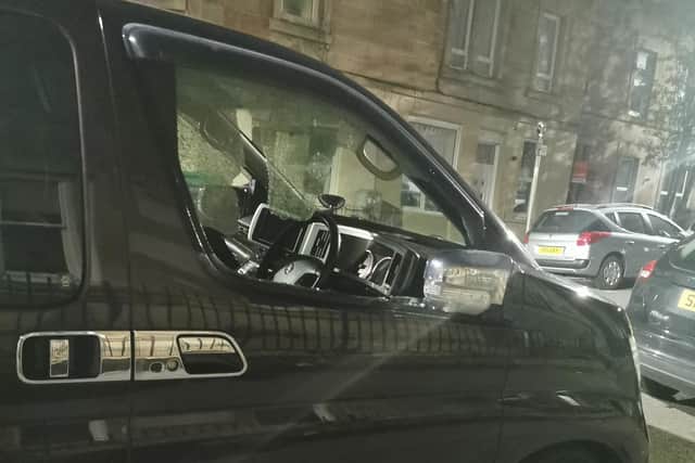 The second car targeted in Caledonian Crescent last week, which also had a side window smashed and blue badge stolen, on Wednesday, May 3.