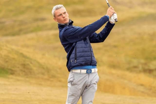 Castle Park's Connor Wilson in action during the 2021 Scottish Amateur at Murcar Links, where he reached the final. Picture: Scottish Golf
