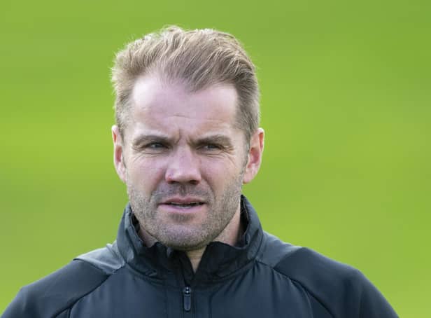 Hearts manager Robbie Neilson takes training at Riccarton on Thursday.