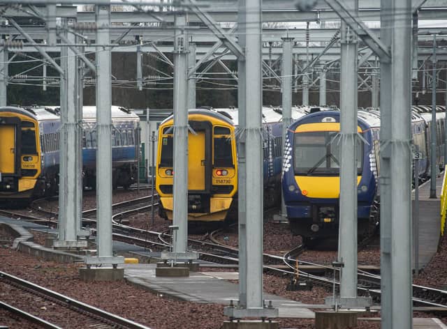 ScotRail trains are not permitted to run without the conductors who help operate them. Picture: John Devlin