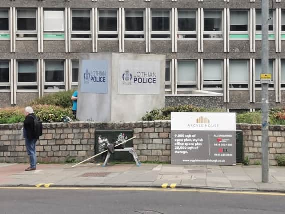 Locals were puzzled when they spotted "Lothian" Police HQ at Argyle House this weekend