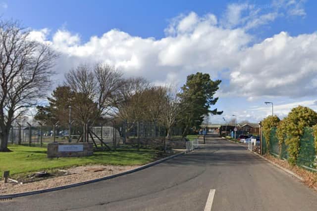 Rachel Cambell was part of a silent protest when she said she was hit by an employee’s vehicle outside the controversial Charles River Laboratories near Tranent, East Lothian. Picture: Google Maps