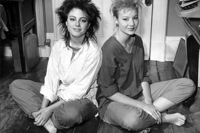 Young Edinburgh actresses Rebecca Pidgeon (left) and Sara Griffith passed the auditions for the National Youth Theatre in June 1982. Massachusetts-born Rebecca went on to marry film director David Mamet and star in films.