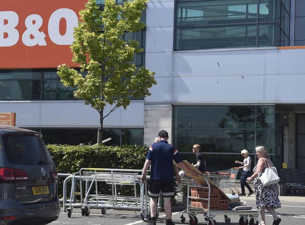 Shoppers returning to a B&Q branch in Scotland during summer 2020 following the initial lockdown as stores were classified as essential. Picture: Lisa Ferguson