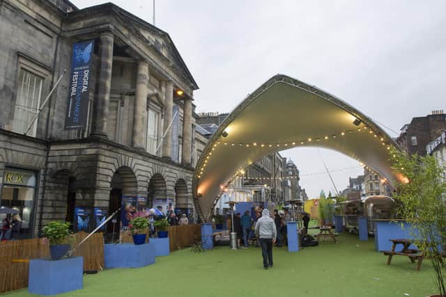 During normal years much of Edinburgh's George Street is transformed into a beer garden for people attending shows.