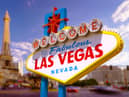 The well-known famous Las Vegas sign  in front of the Blurred Background.