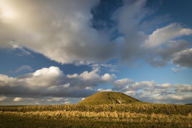 Maeshowe Chambered Cairn in the Orkney Isles is the finest chambered tomb in north-west Europe and more than 5000 years old. It was broken into the mid-twelfth century by Viking crusaders who carved grafitti runes on the wall of the main chamber. In 1999, Maeshowe was designated part of the Heart of Neolithic Orkney World Heritage Site, along with Skara Brae, Ring of Brodgar and the Stones of Stenness.