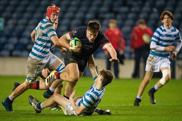 Edinburgh Academy on their way to victory over Merchiston Castle in under-18s final