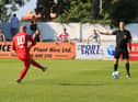 Lee Currie slots home the penalty for Bonnyrigg Rose deep into injury time at Stranraer. Photo: Joe Gilhooley LRPS.