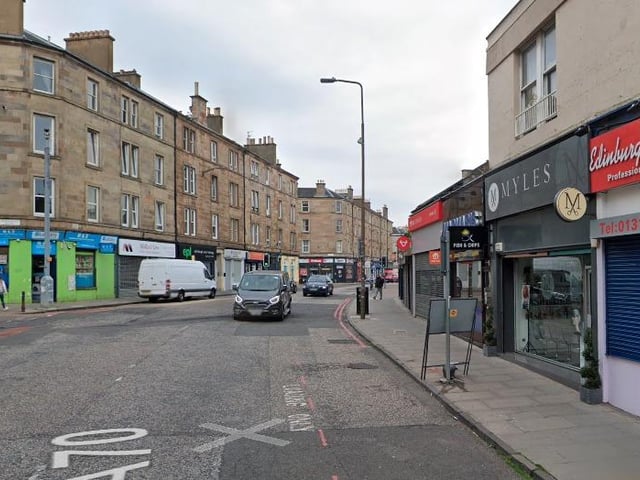 Third up is Dalry Road with 15 complaints. Construction Noise: 1, Commercial Noise: 9, Burglar Alarm Commercial: 2, Domestic Burglar Alarm: 2 and Vibration: 1.