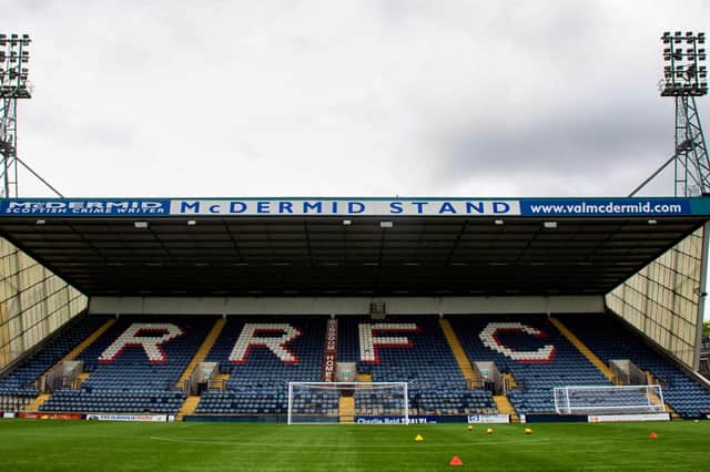 A general view of the McDermid Stand at Stark's Park