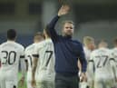 Robbie Neilson salutes the Hearts supporters at the end of the Europa Conference League Group A defeat by Istanbul Basaksehir. Picture: AP