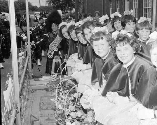 Gala Queen Denise Forther with her flower girls at the Tranent Gala in June 1967.