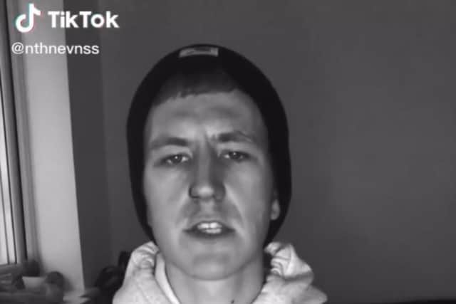 Nathan Evans performing on Tiktok. The former postman, who was behind the viral sea shanty trend on the platform, has said the songs can united people during the coronavirus pandemic.