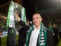 Scott Brown parades the League Cup at Easter Road after helping Hibs to win the trophy in 2007. Picture: SNS