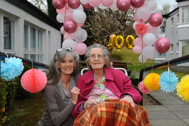 Eleanor Petrie enjoyed her special 100th birthday celebrations with daughter, Elaine Dixon.