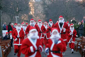 The Santa Run in Princes Street Gardens in December, 2003.