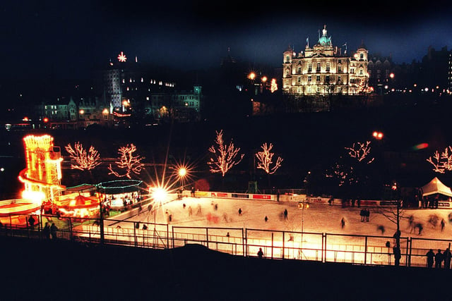 Ice skaters of all ages enjoy themselves at the Christmas Wonderland in Princes Street Gardens in 1999.