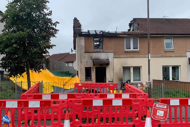 Extensive damage was caused to the property in Moredun Park View, Edinburgh. Pic: contributed