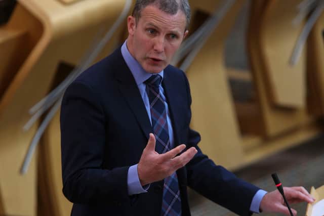 Transport Secretary Michael Matheson speaking at the Scottish Parliament, Holyrood, in Edinburgh.