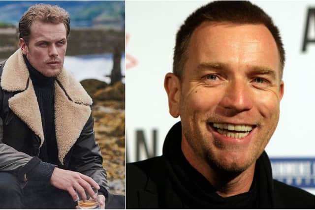 Outlander star Sam Heughan, left, and Trainspotting actor Ewan McGregor, right.