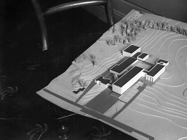 A model of the New Royal High School to be built in Barnton in March 1963.