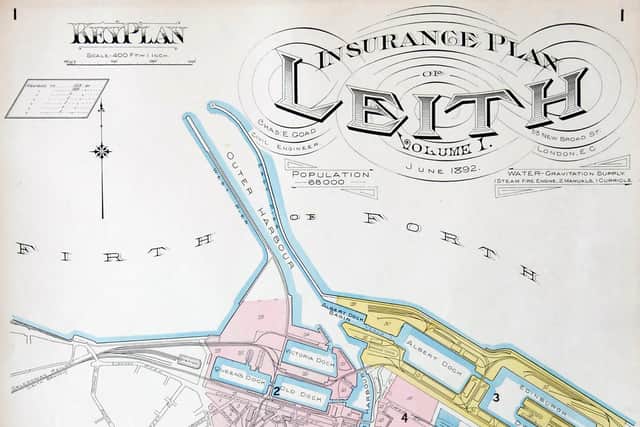 Detailed map of 19th century Fire Plans for Leith