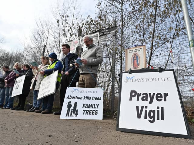 40 Days For Life hold a Prayer Vigil outside Queen Elizabeth University Hospital in Glasgow. Picture: John Devlin/National World