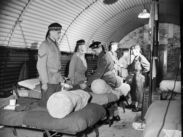 Royal High School cadets 25 at Cultybraggan camp, near Crieff, being inspected by 2nd Lt G Loumes in April 1960.