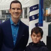 Michelle Kelly sent in this photo of comedian and 8 out of 10 Cats TV show host Jimmy Carr at St James Quarter this month with her son, taken on Sunday, August 6.