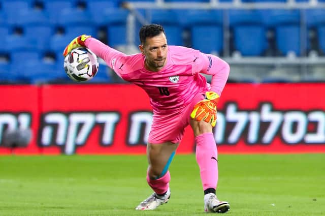 Hibs goalkeeper Ofir Marciano was in top form for Israel against Scotland midweek. Photo by Seffi Magriso/SNS Group