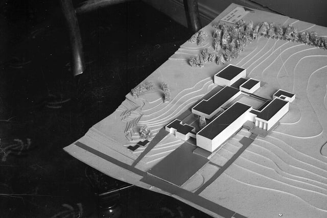 A model of the New Royal High School that was put on public display in April 1964.
