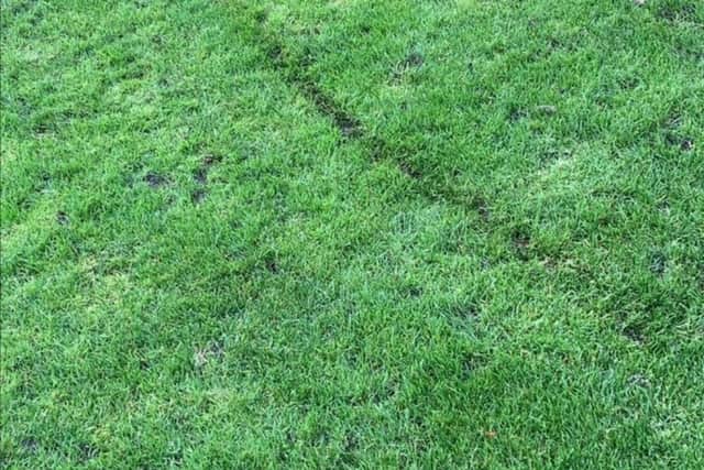 Damage from youths cycling on the pitch