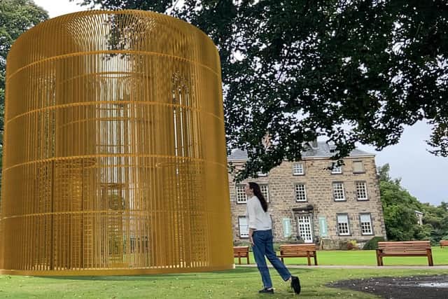 Gilded Cage, a work by Ai Weiwei,  can be experienced in augmented reality as part of the “Seeing the Invisible” exhibition running at  the Royal Botanic Garden Edinburgh until August