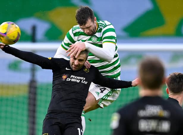 Shane Duffy has been dominant in the air this season for Celtic. Picture: SNS