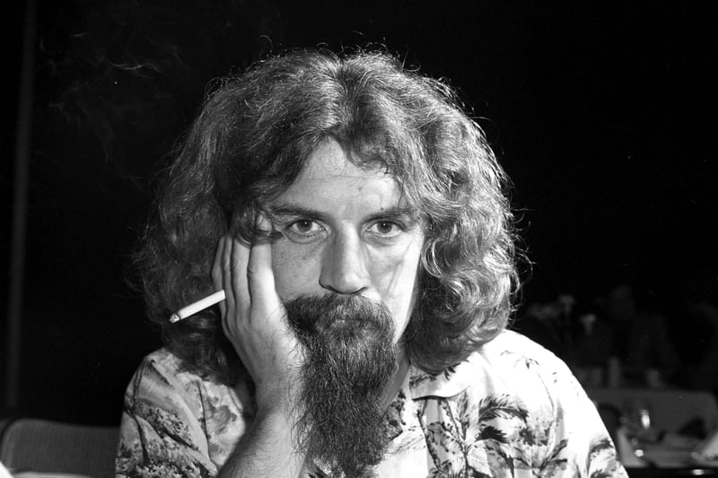 Legendary comedian Billy Connolly with a cigarette during an interview in Edinburgh in August 1980.